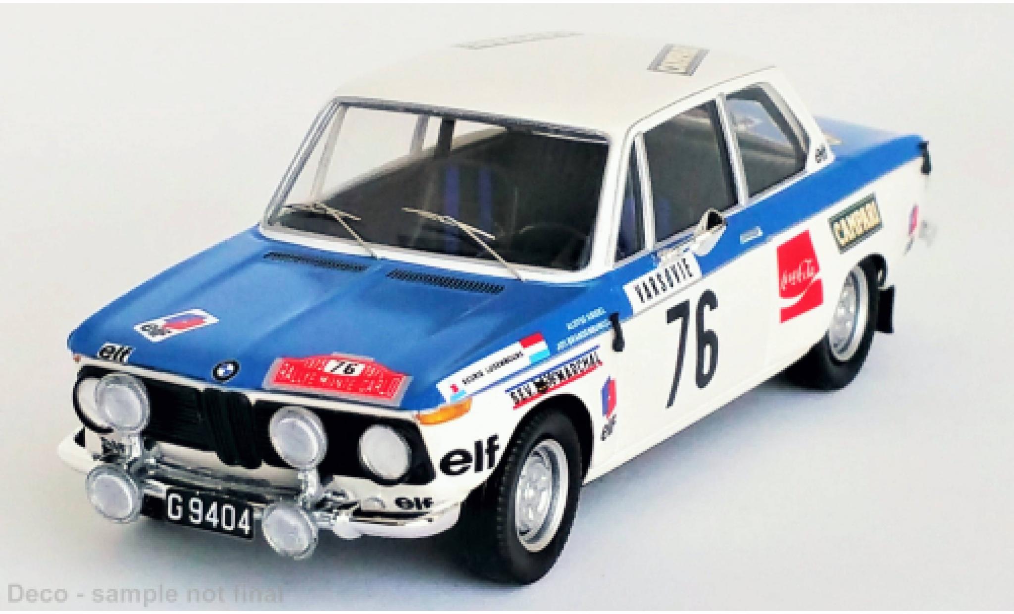 Bmw 2002 1/43 Trofeu Ti No.76 Rallye WM Rallye Monte Carlo 1973 modelauto