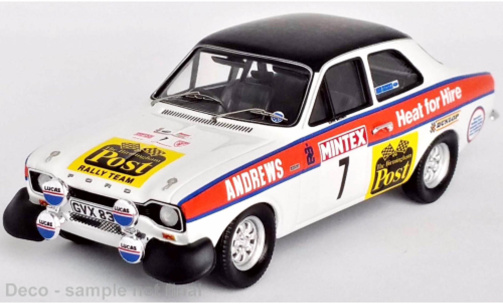 Ford Escort 1/43 Trofeu MK I RS 2000 RHD No.7 Mintex International Rallye 1975 modelauto