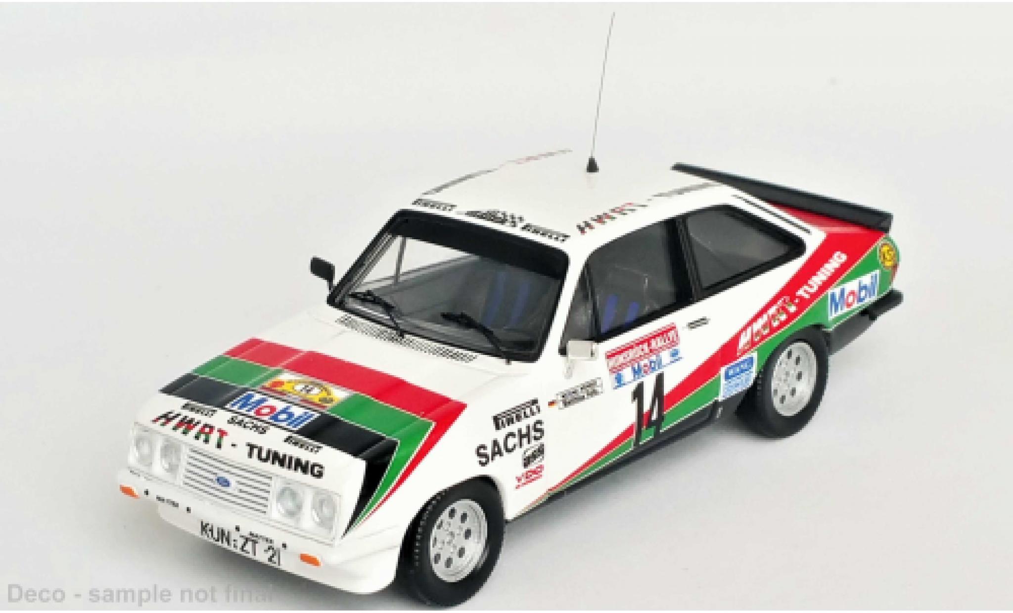 Ford Escort 1/43 Trofeu MK II RS 2000 No.14 HWRT tuning Rallye DM Rallye Hunsr&uuml;ck 1984 modelauto