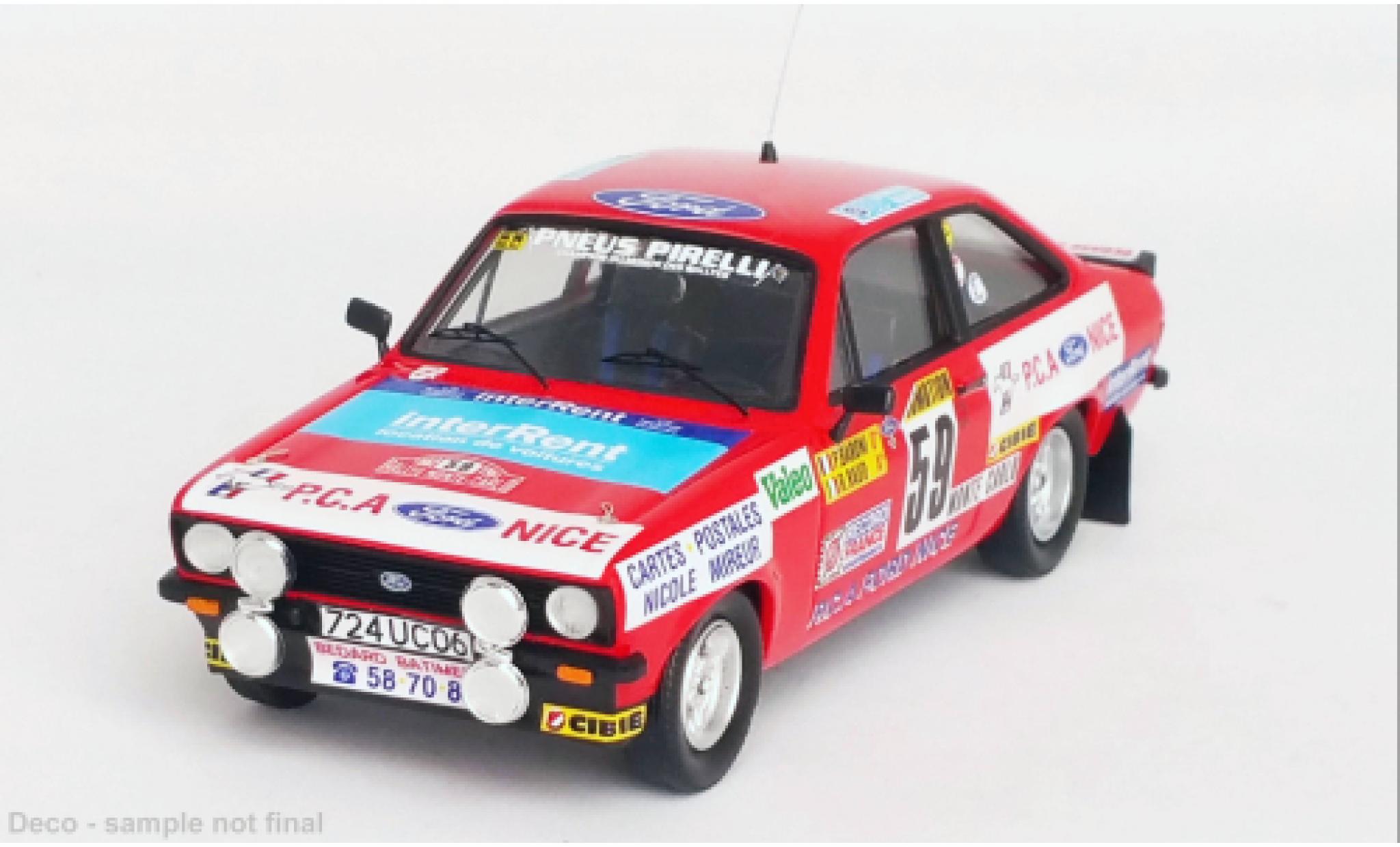 Ford Escort 1/43 Trofeu MK II RS 2000 No.59 Rallye WM Rallye Monte Carlo 1982 modelauto