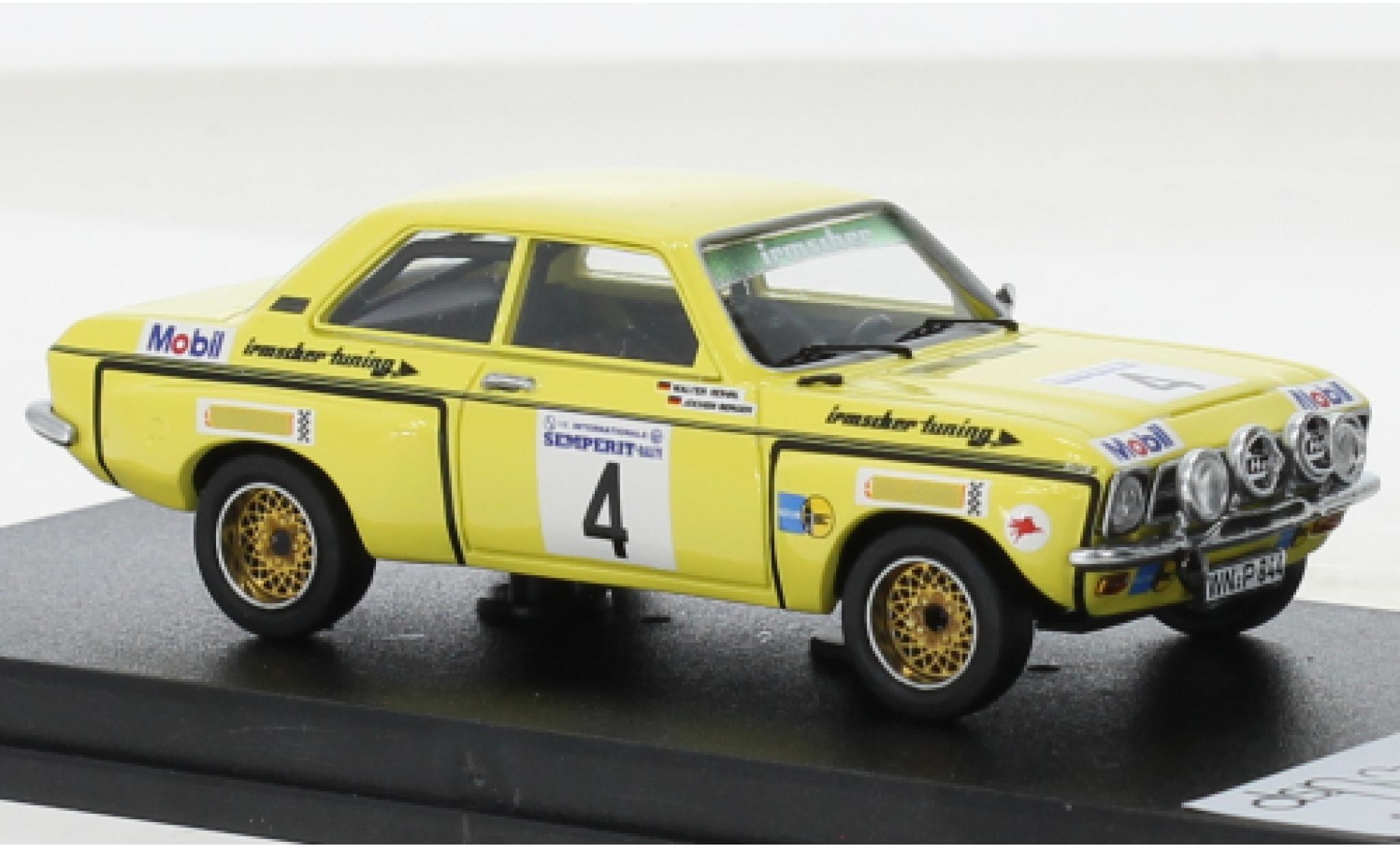 Opel Ascona 1/43 Trofeu A No.4 Irmscher tuning Rallye EM Int. Semperit Rally 1973 modelauto