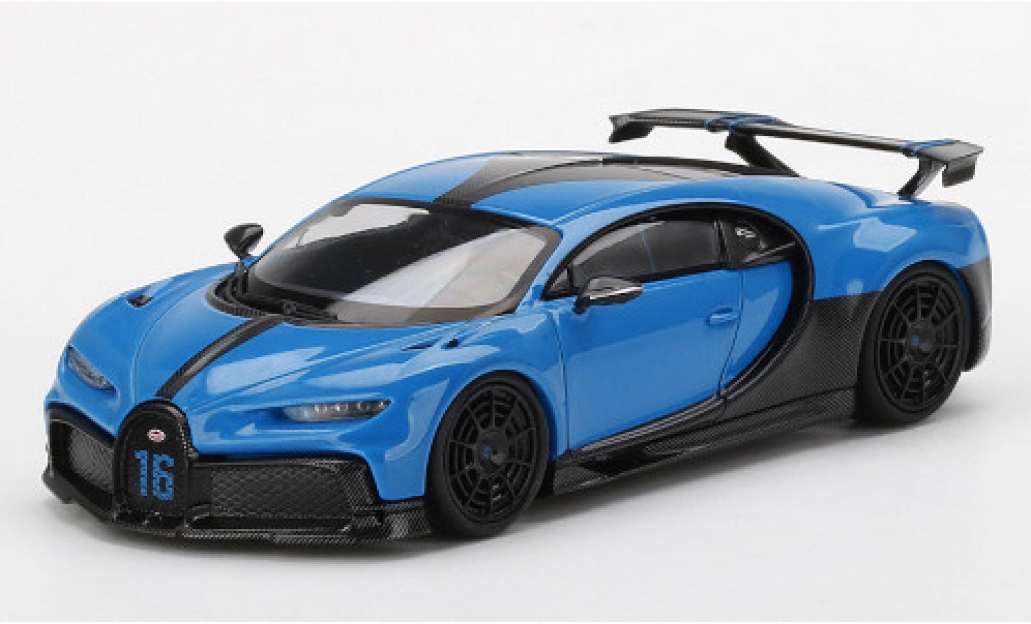 Bugatti Chiron 1/43 TrueScale Miniatures Pur Sport blauw/carbon modelauto