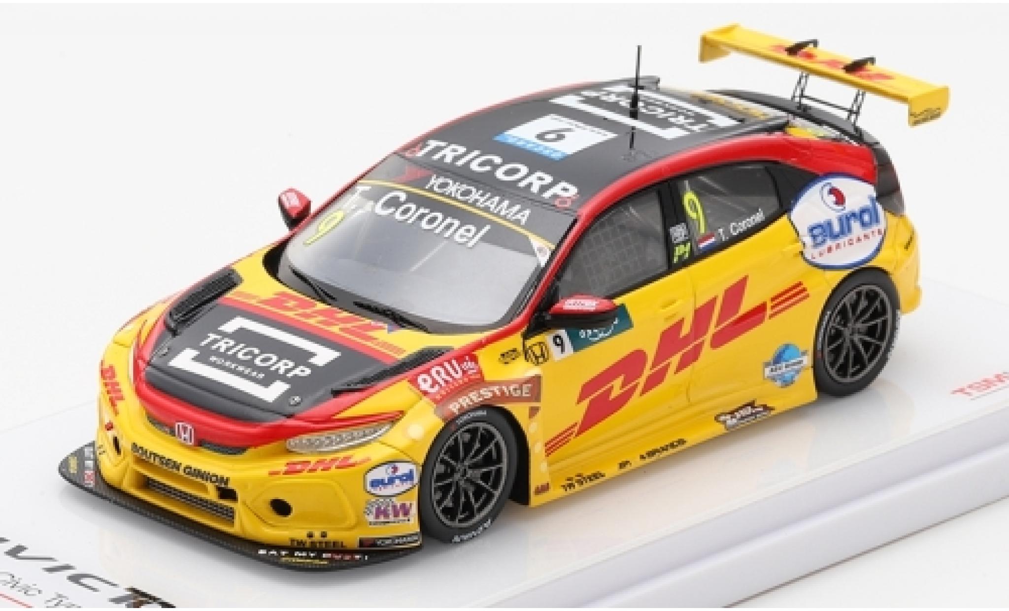 Honda Civic 1/43 TrueScale Miniatures Type R TCR No.9 Boutsen Ginion Racing DHL FIA WTCR Race of Japan 2018 T.Coronel modelauto