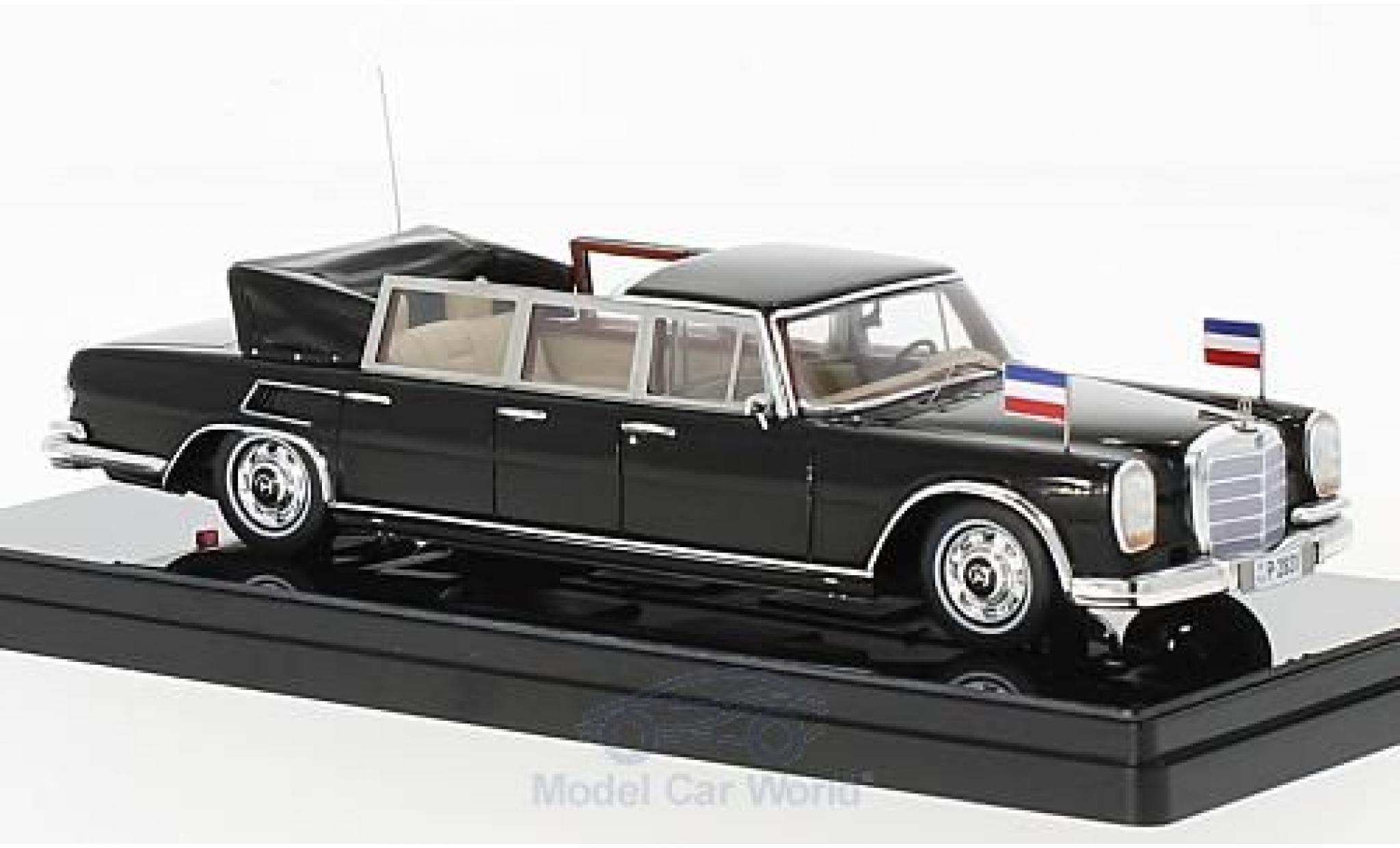 Mercedes 600 Pullmann 1/43 TrueScale Miniatures Pullmann Landaulet zwart Josip Broz Tito President of Yugoslavia 1967 modelauto