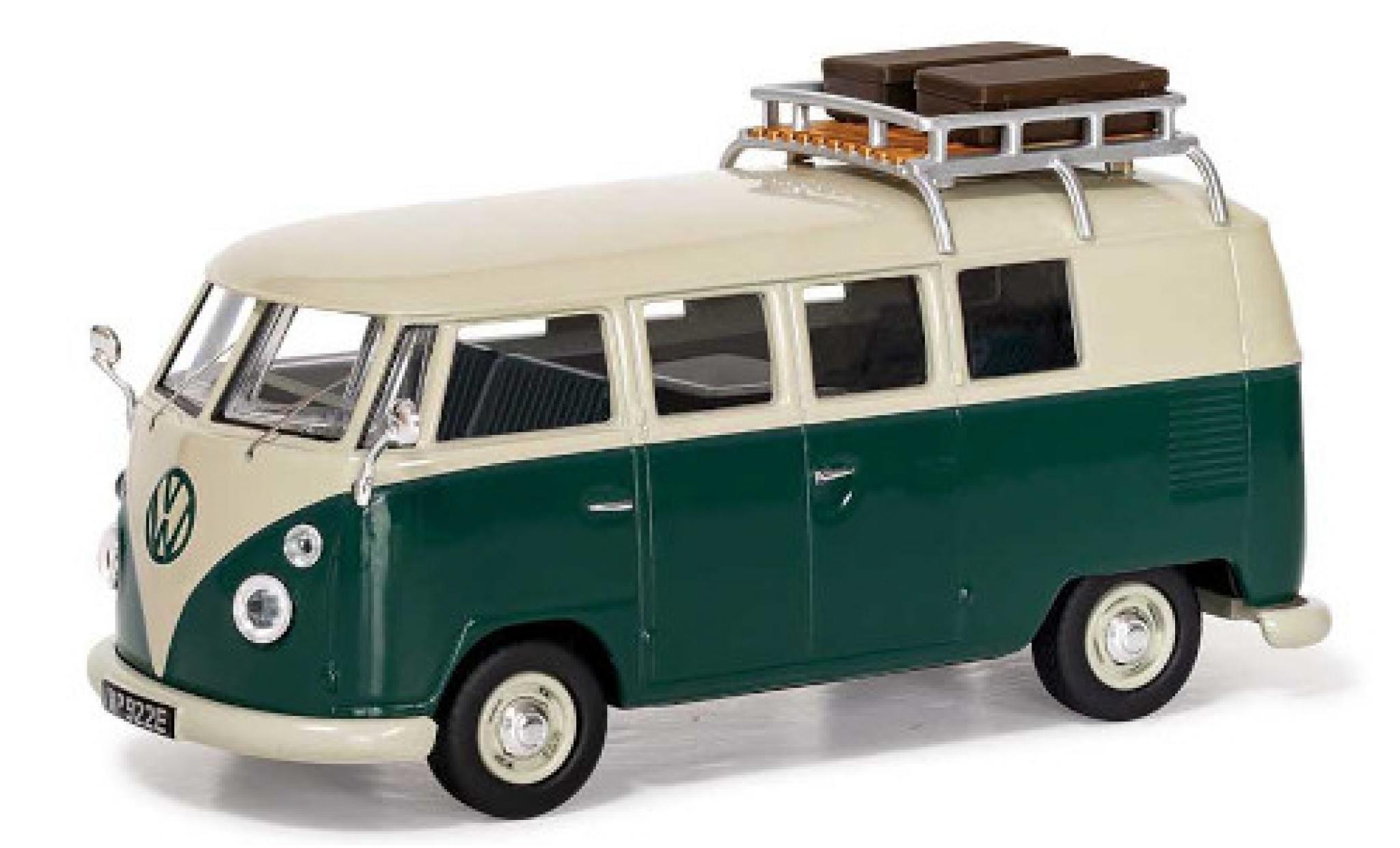 Volkswagen T1 1/43 Vanguards 1500 SP Devon Caravette (Type 2) groen/wit RHD avec Rack de toit modelauto