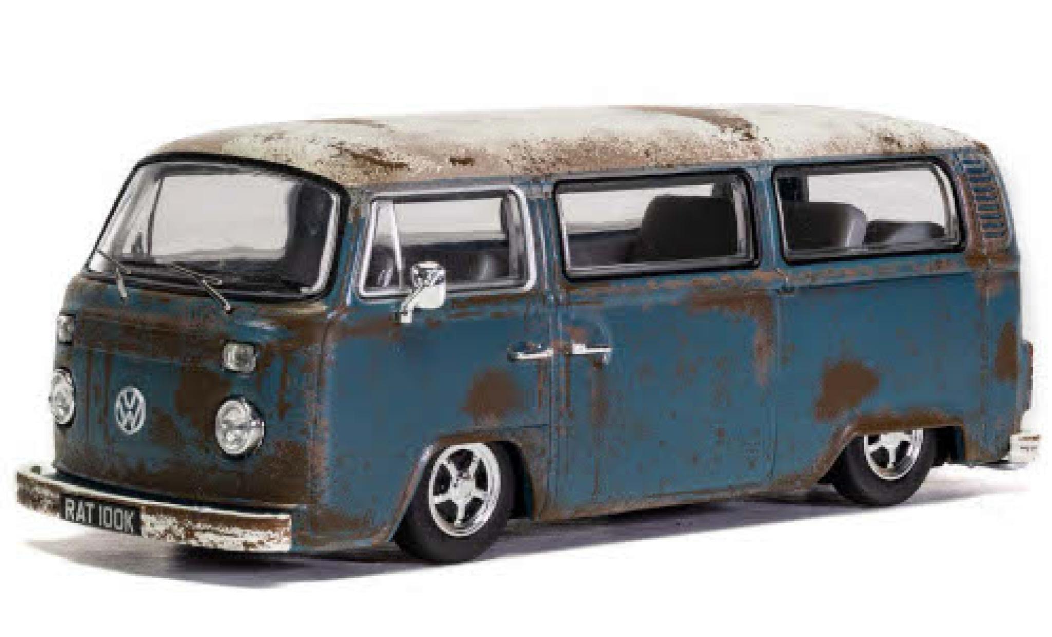 Volkswagen T2 1/43 Vanguards Camper blauw/wit RHD Rat gealtert modelauto
