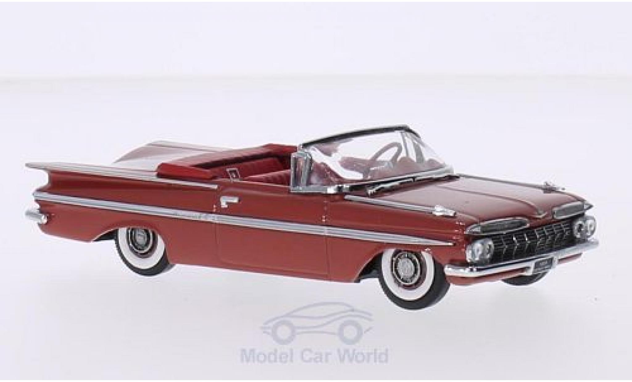 Chevrolet Impala 1959 1/43 Vitesse Cabriolet metallic rood 1959 modelauto