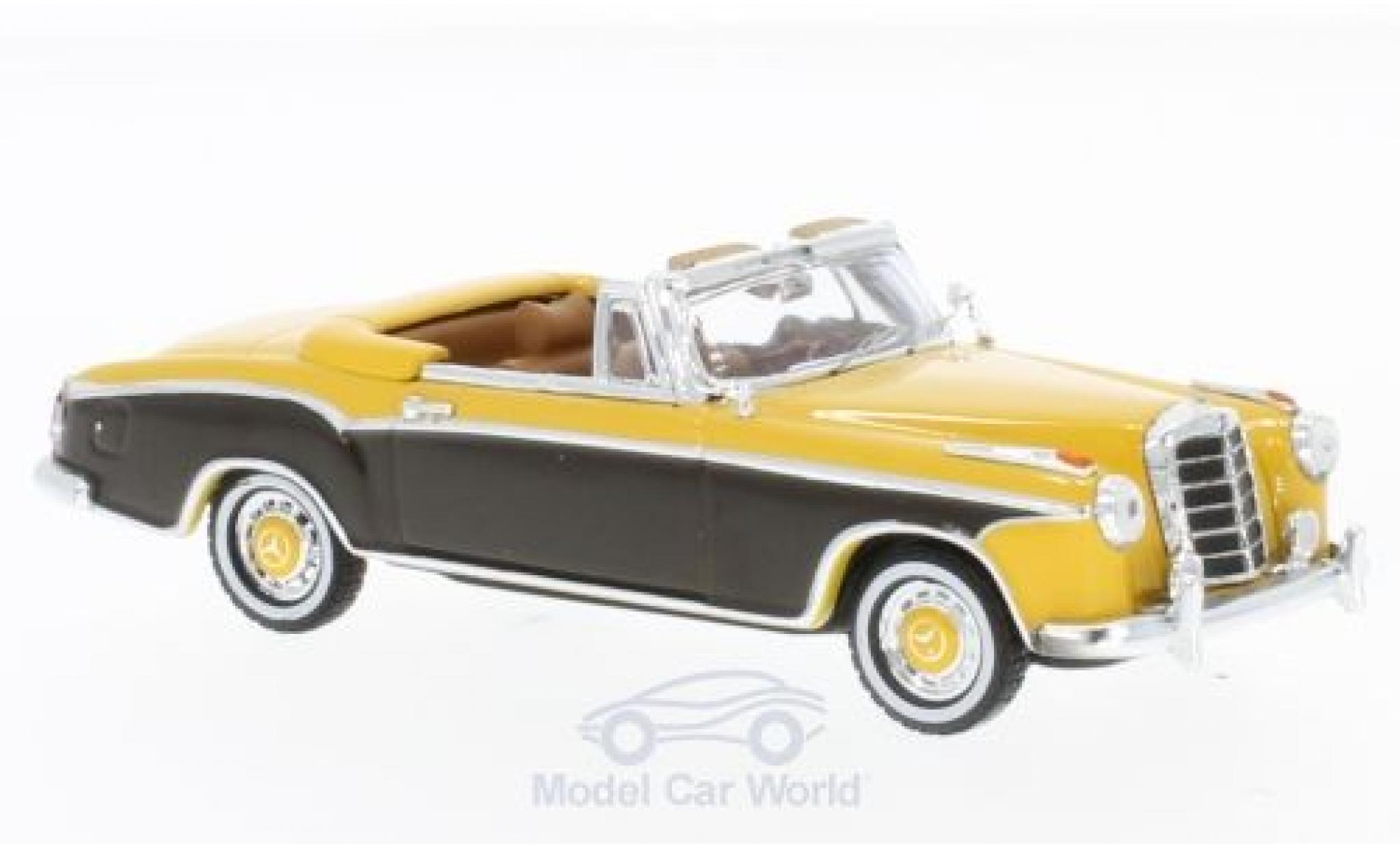 Mercedes 220 SE 1/43 Vitesse SE Cabriolet geel/bruin 1958 modelauto