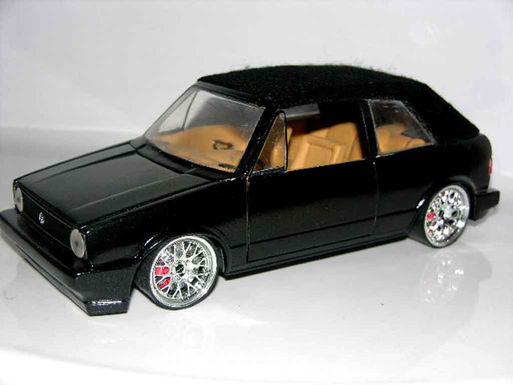 Volkswagen Golf 1 cabriolet 1/18 Sun Star 1 cabriolet zwart jantes bbs german look modelauto