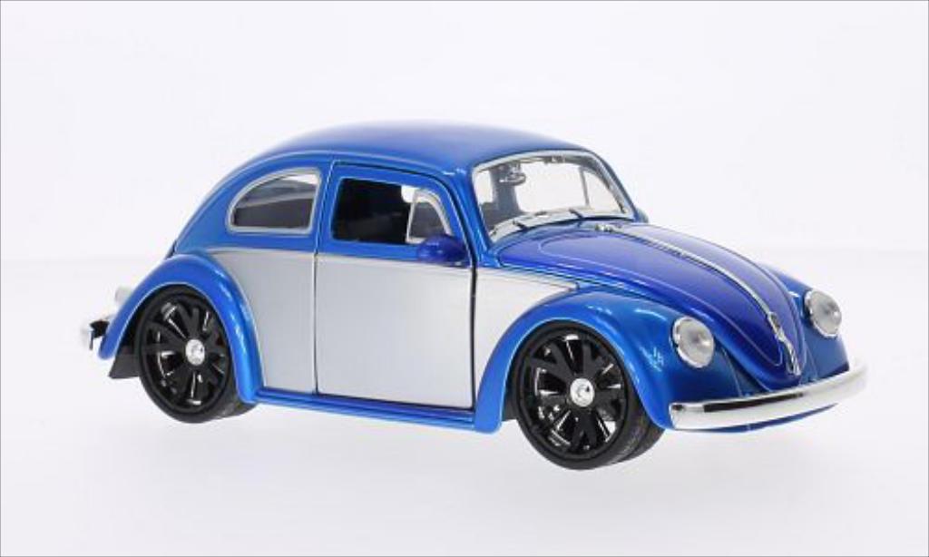 Volkswagen Beetle 1/24 Jada Toys (Kafer) Tuning blauw/grijs 1959 modelauto