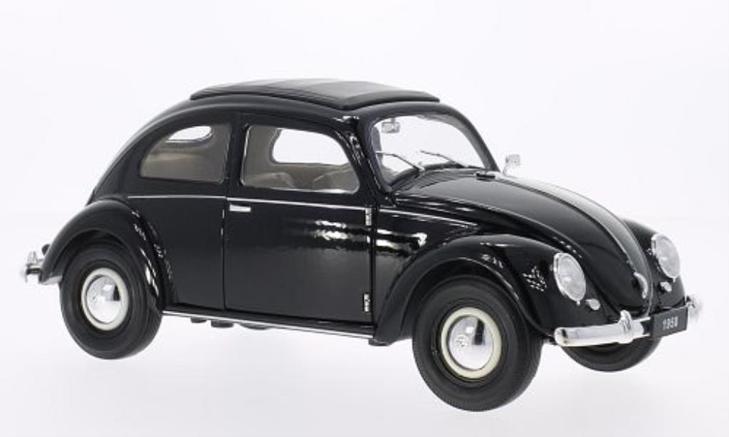 Volkswagen Kafer 1/18 Welly Brezelfenster zwart 1950 modelauto