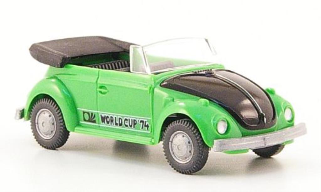 Volkswagen Kafer 1/87 Wiking World Cup Cabrio grun/zwart 1974 modelauto