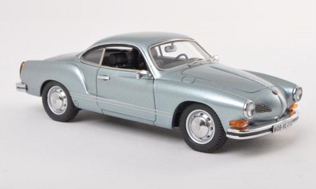 Volkswagen Karmann 1/43 Neo Ghia Coupe (Typ 14) blauw-grijs 1974 modelauto