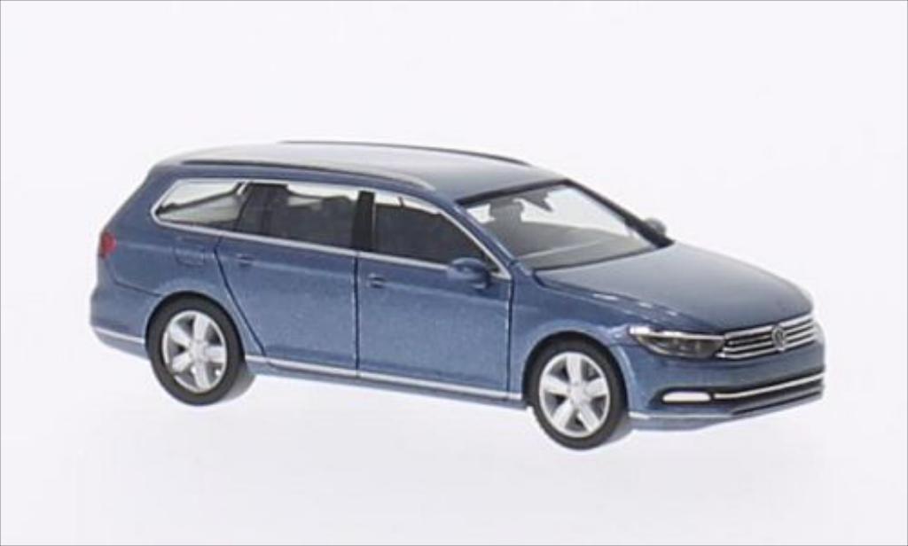 Volkswagen Passat 1/87 Herpa Variant metallic blauw 2014 modelauto