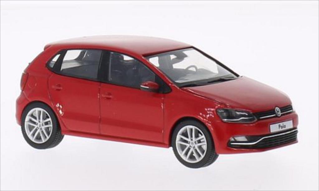 Volkswagen Polo 1/43 Herpa 5-turig Facelift rood 2014 modelauto