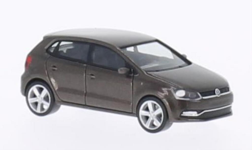 Volkswagen Polo 1/87 Herpa (6C) bruin 5-Turer 2014 modelauto