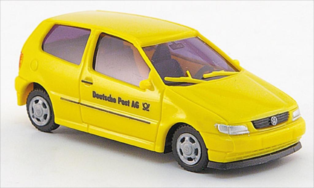 Volkswagen Polo 1/87 AWM geel Deutsche Post 1995 modelauto