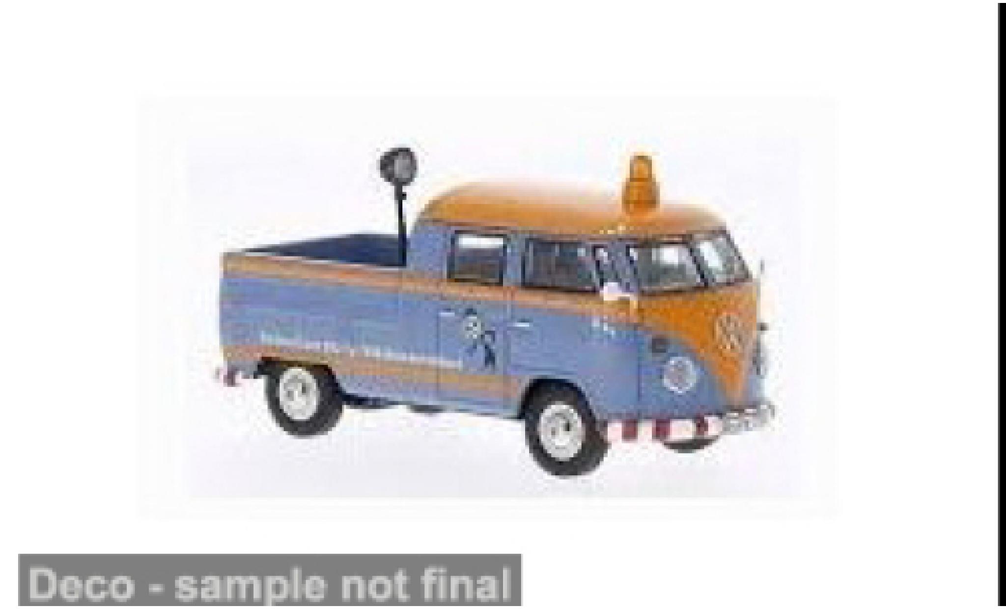 Volkswagen T1 1/43 Cararama blauw/oranje Stra&szlig;endienst 1:43 modelauto