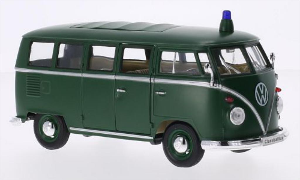 Volkswagen T1 1/24 Welly Bus matt-grun Politie 1962 modelauto