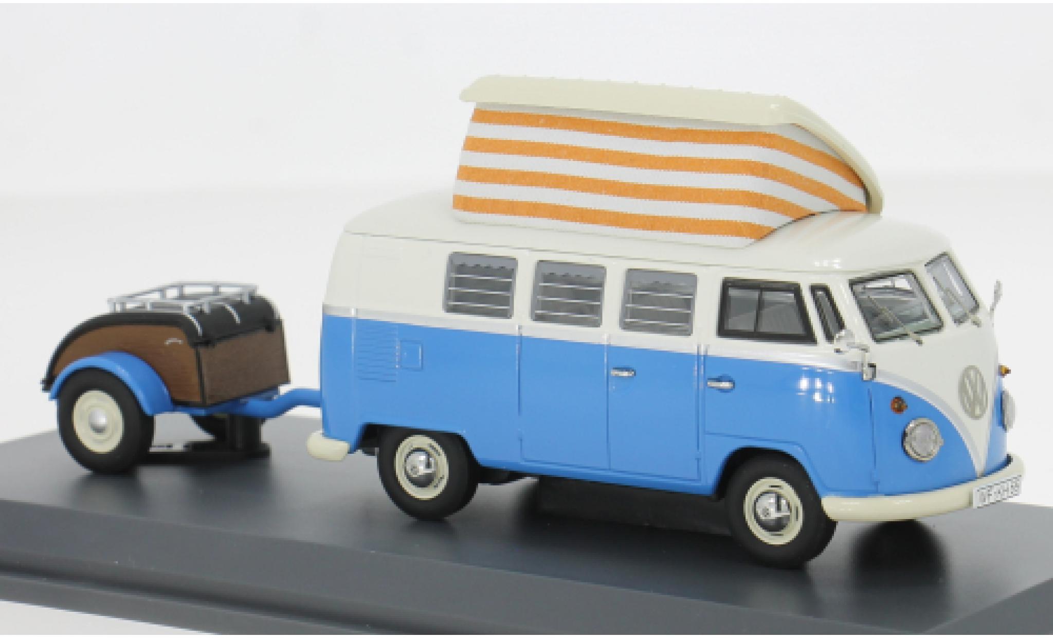 Volkswagen T1 1/43 Schuco Campingbus blauw/wit 1:43 modelauto