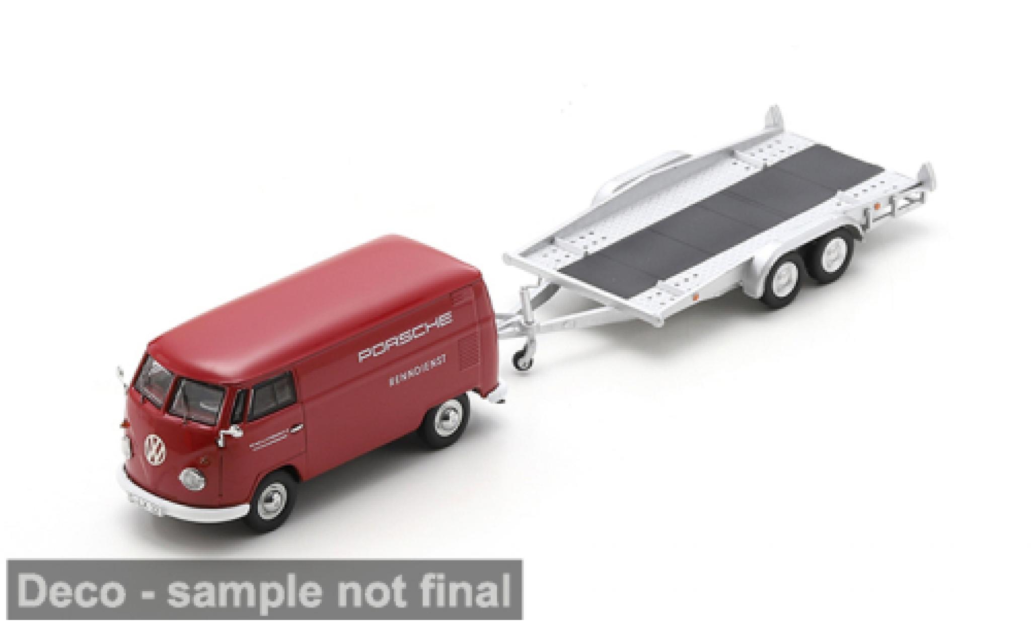 Volkswagen T1 1/43 Schuco Bestelwagen rood/grijs Porsche 1:43 modelauto