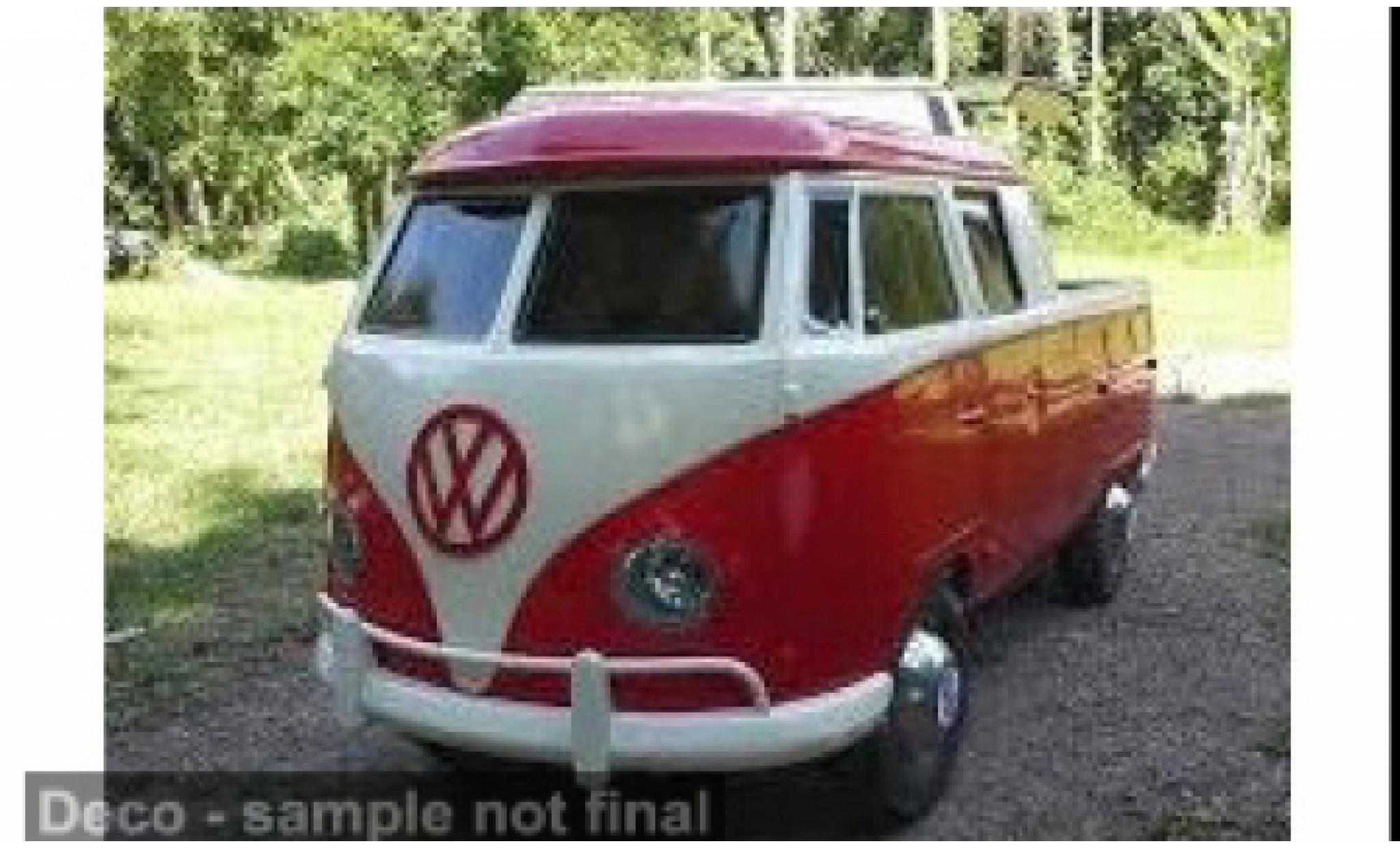 Volkswagen T1 1/43 Cararama rood/wit 1:43 modelauto