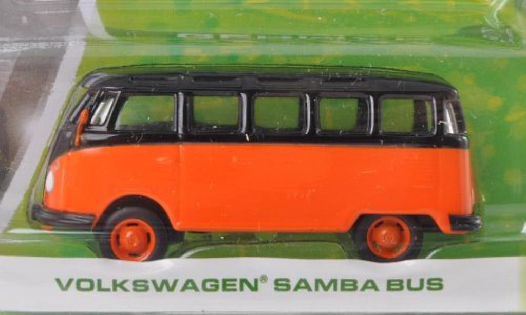 Volkswagen T1 1/64 Greenlight Samba oranje/zwart modelauto