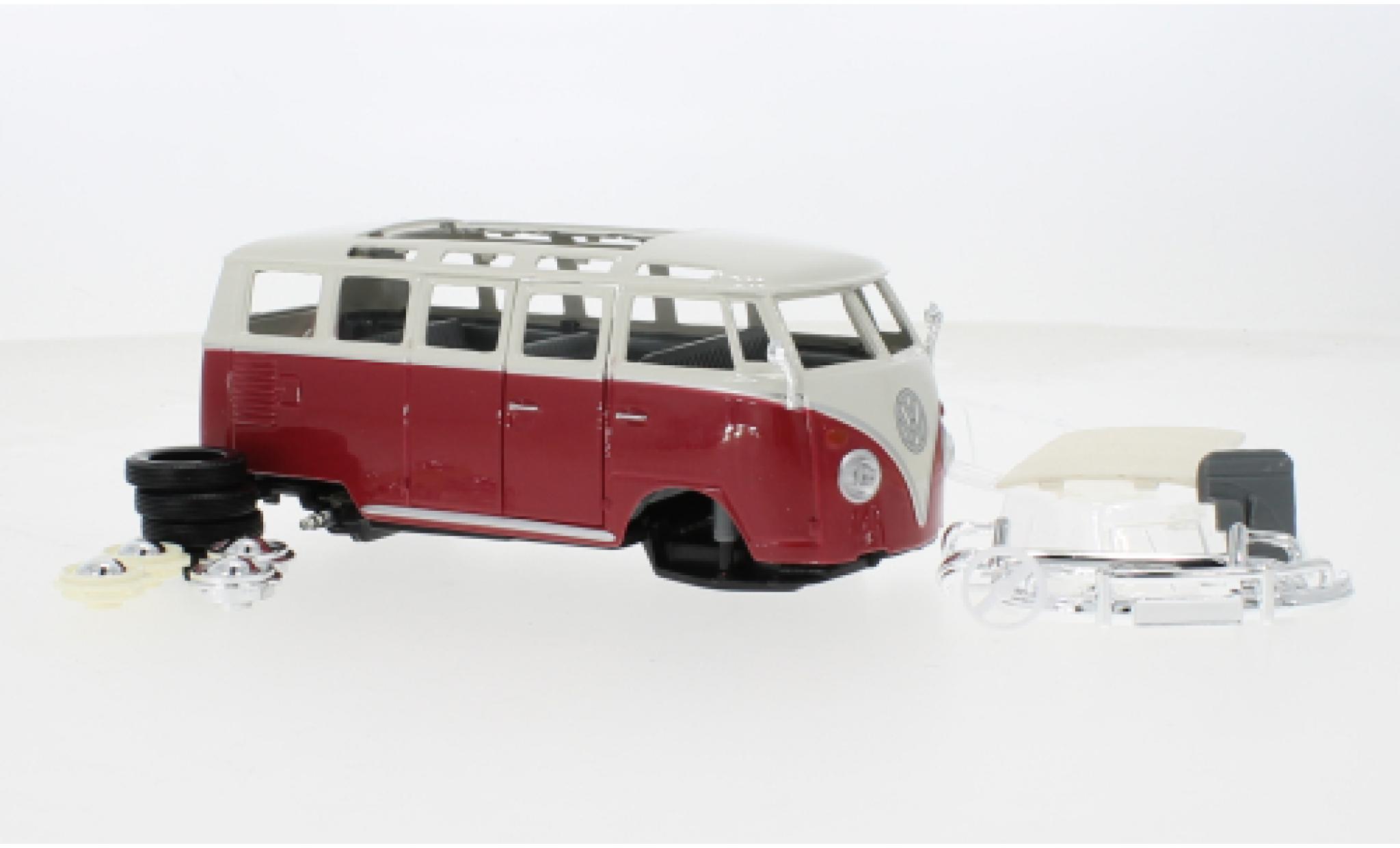 Volkswagen T1 1/24 Maisto Samba rood/wit 1:24 modelauto
