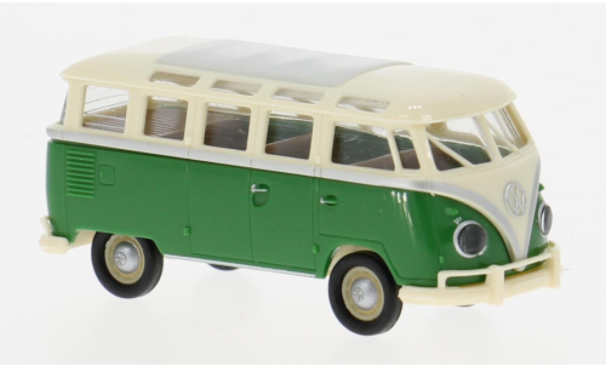 Volkswagen T1 1/87 Brekina b Samba beige/groen 1960 1:87 modelauto