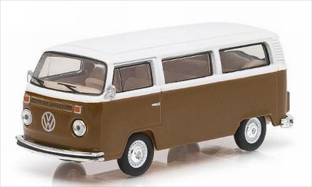 Volkswagen T2 1/64 Greenlight Bus Champagne Edition bruin/wit 1977 modelauto