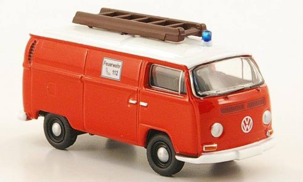Volkswagen T2 1/87 Bub Kasten Brandweer rood/wit modelauto