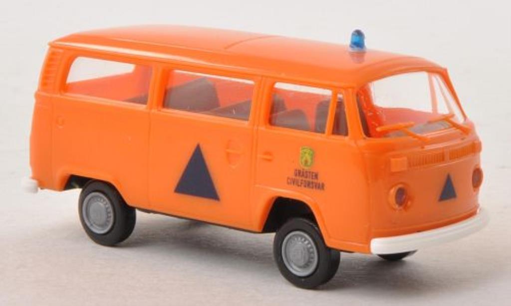 Volkswagen T2 1/87 Brekina Stationwagen Grasten Civilforsvar (DK) modelauto