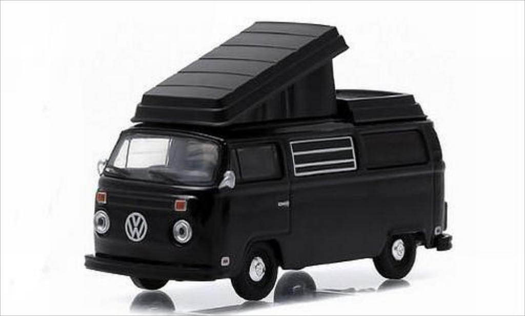 Volkswagen T2 1/64 Greenlight Westfalia zwart 1973 modelauto