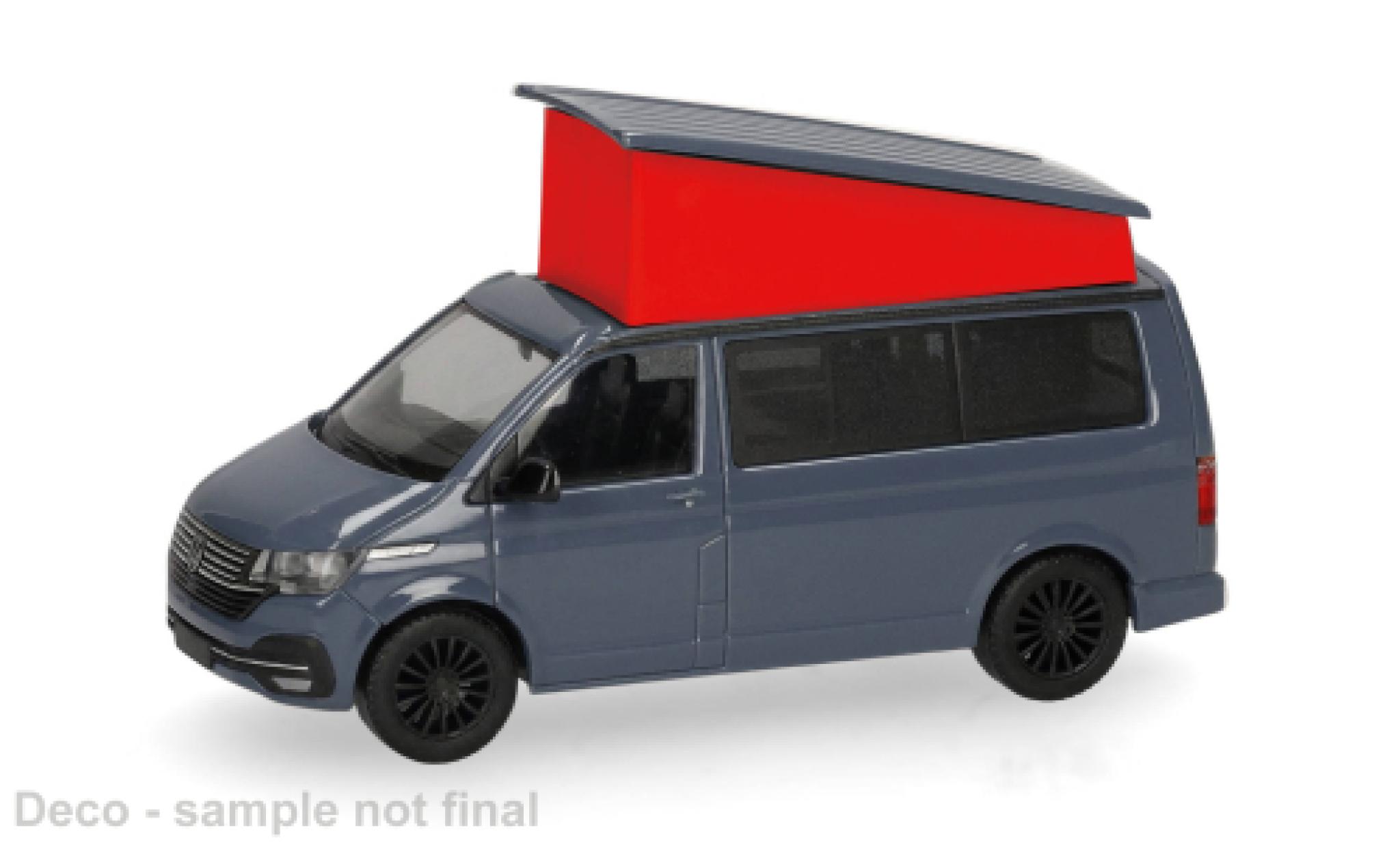Volkswagen T6 1/87 Herpa .1 California grijs/rood 1:87 modelauto