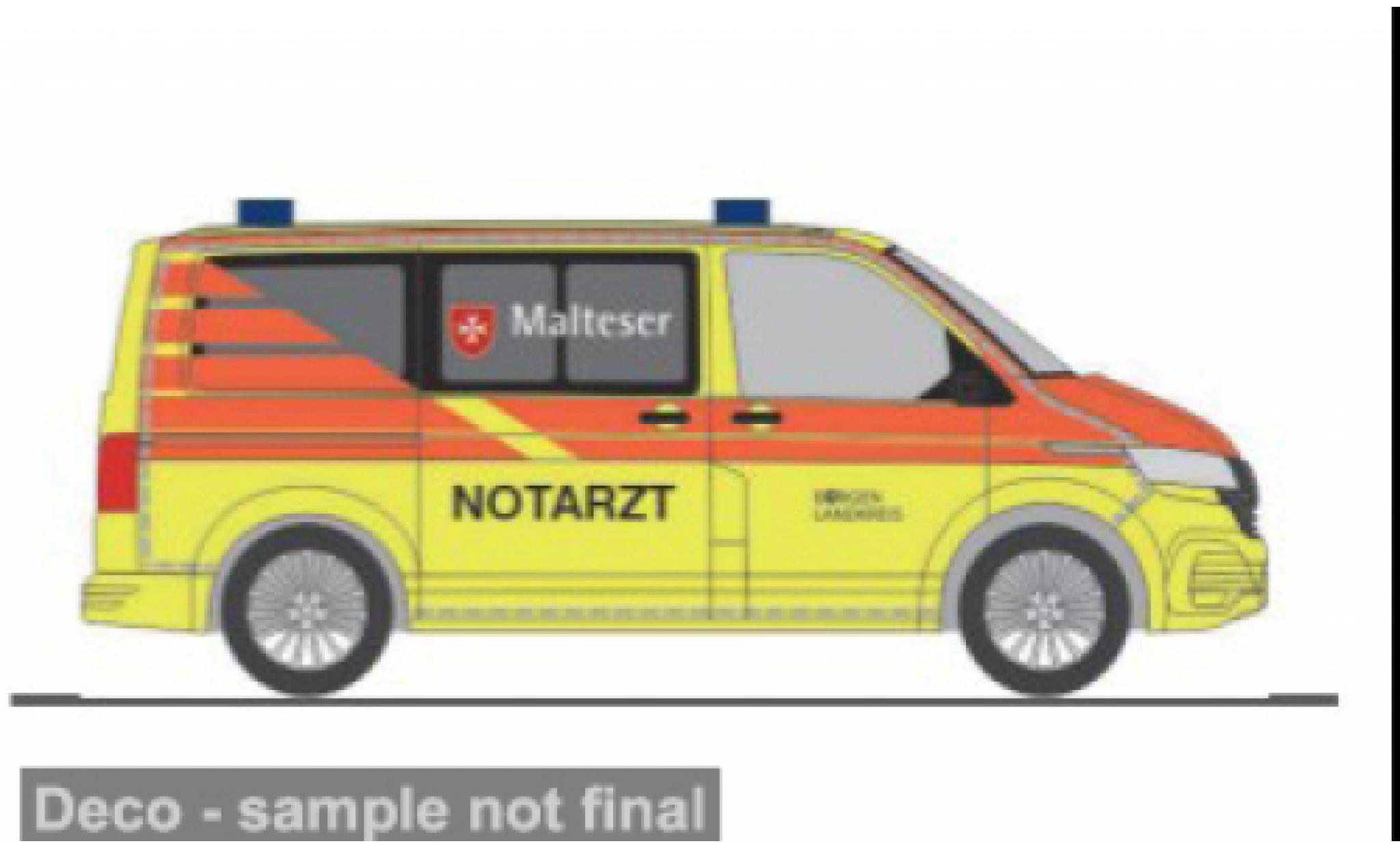 Volkswagen T6 1/87 Rietze .1 NEF Malteser Burgen Landkreis 1:87 modelauto