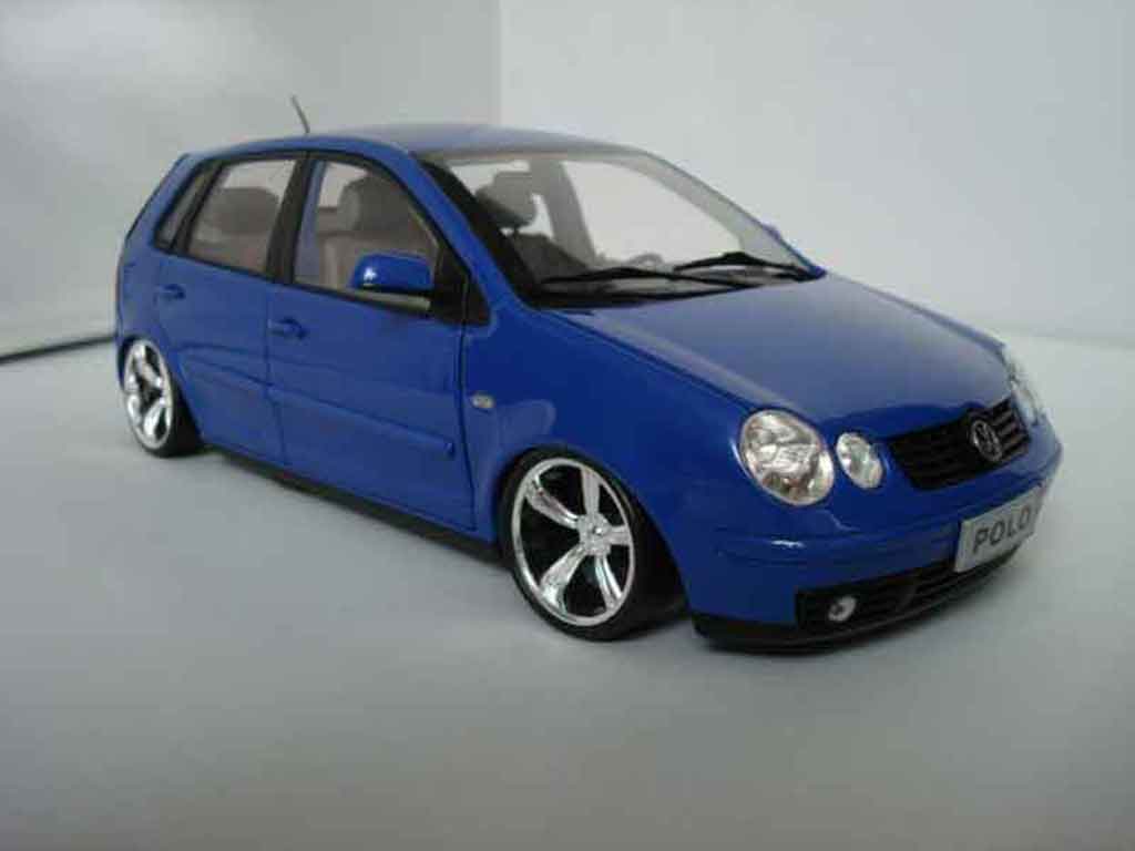 Volkswagen Polo 1/18 Anson 9n blauw jantes 14 pouces modelauto