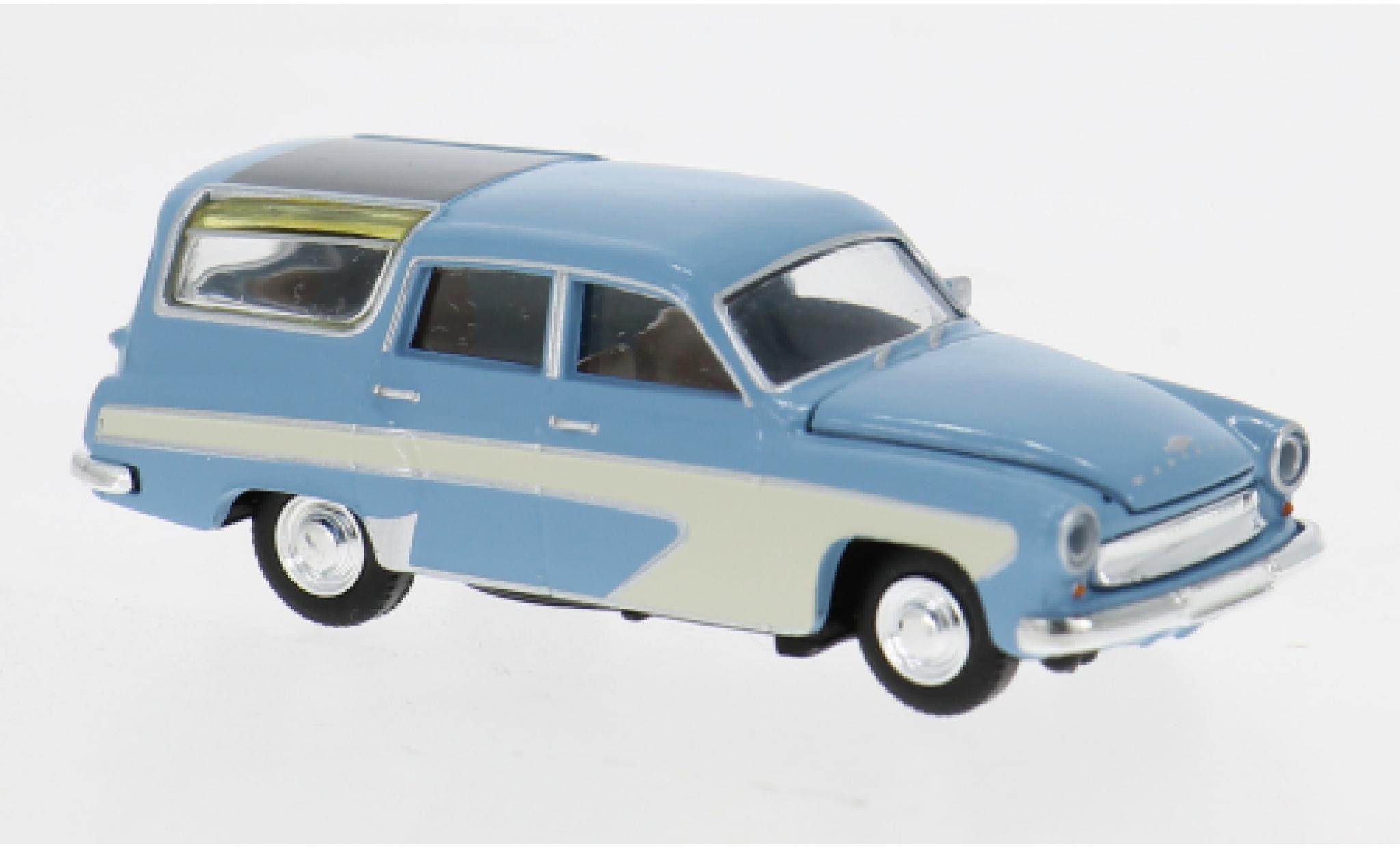 Wartburg 311 1/87 Brekina Camping blauw/wit 1959 1:87 modelauto
