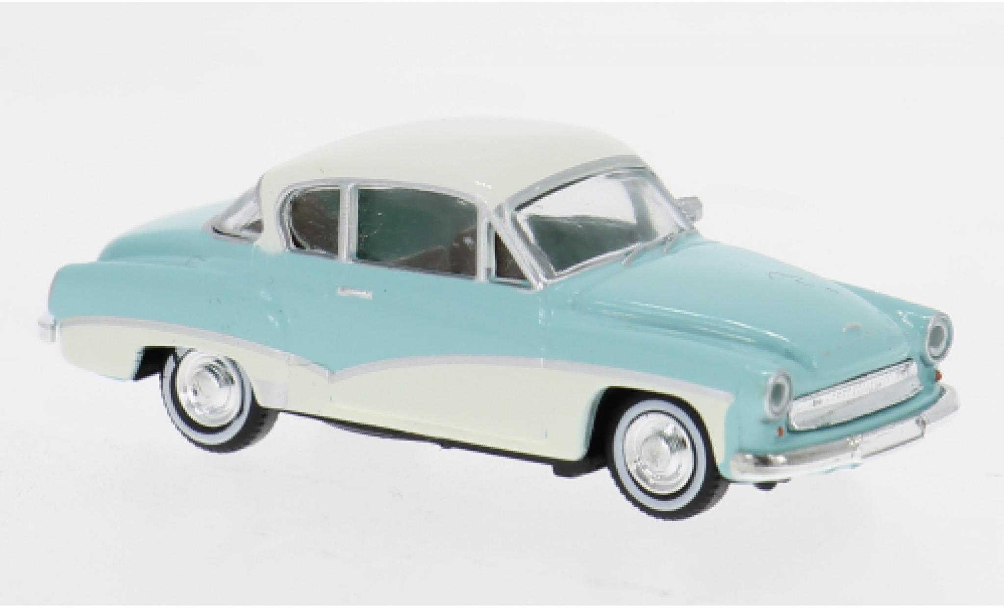 Wartburg 311 1/87 Brekina Coupe blauw/wit 1959 1:87 modelauto