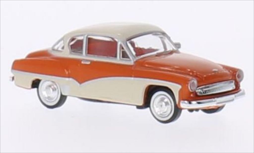 Wartburg 311 1/87 Brekina Coupe oranje/beige modelauto
