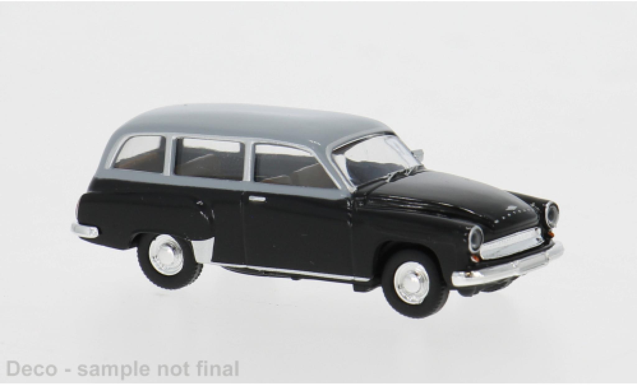 Wartburg 311 1/87 Brekina Stationwagen zwart/grijs 1959 1:87 modelauto
