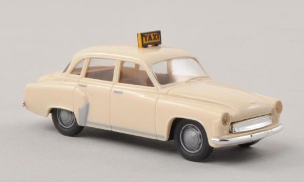 Wartburg 311 1/87 Brekina Taxi beige modelauto