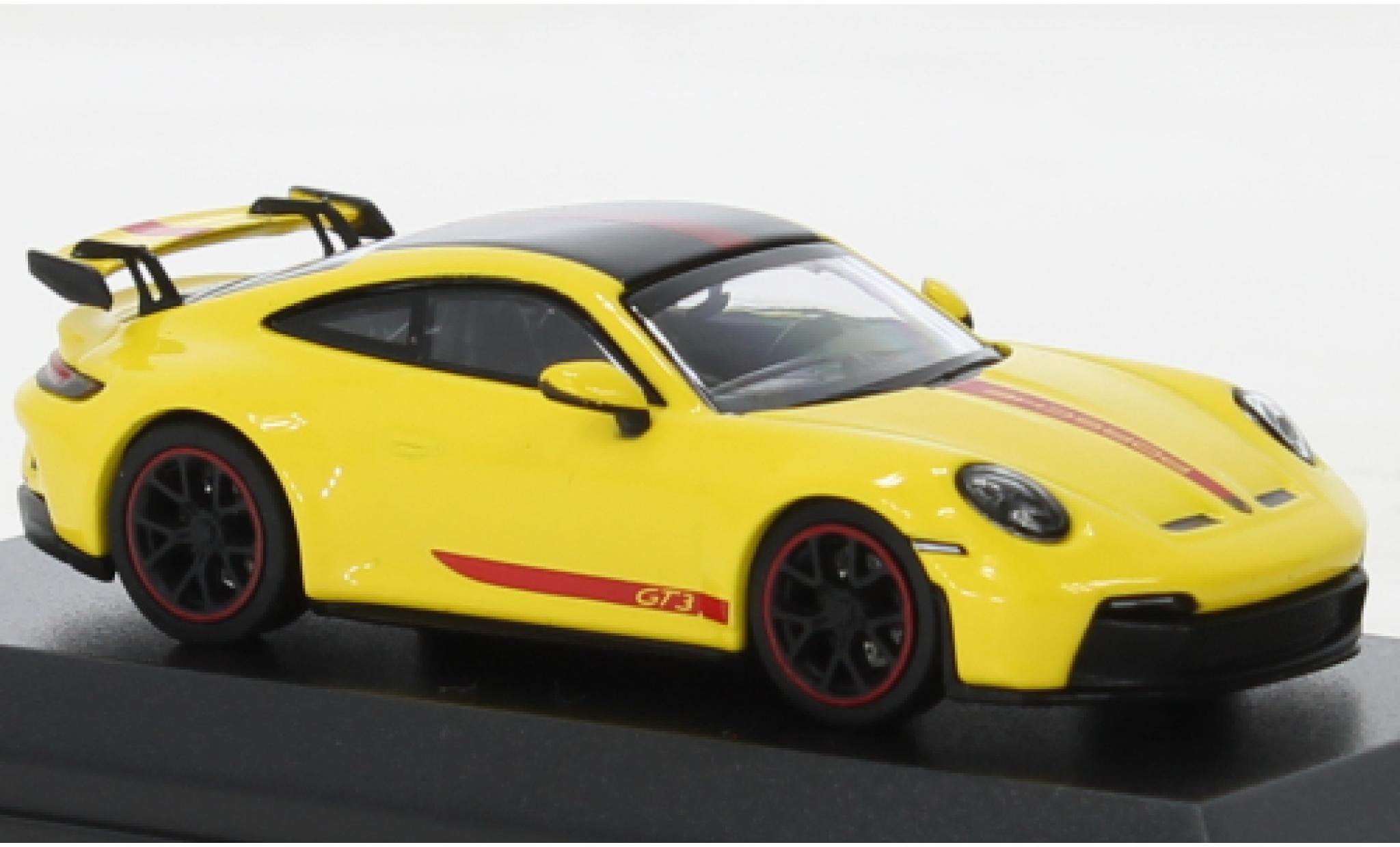 Porsche 992 GT3 1/64 Wbros 911  geel modelauto