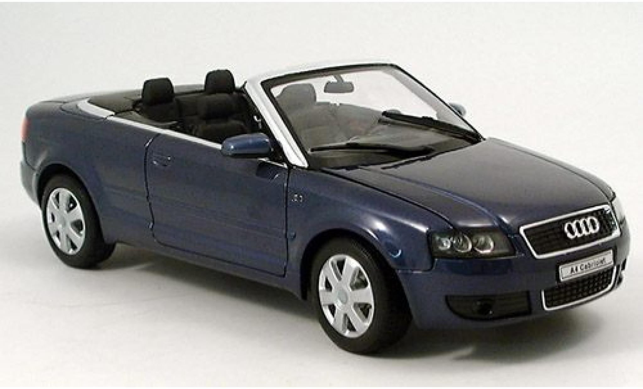 Audi A4 1/18 Welly Cabriolet dkl.-blauw 2002 1:18 modelauto