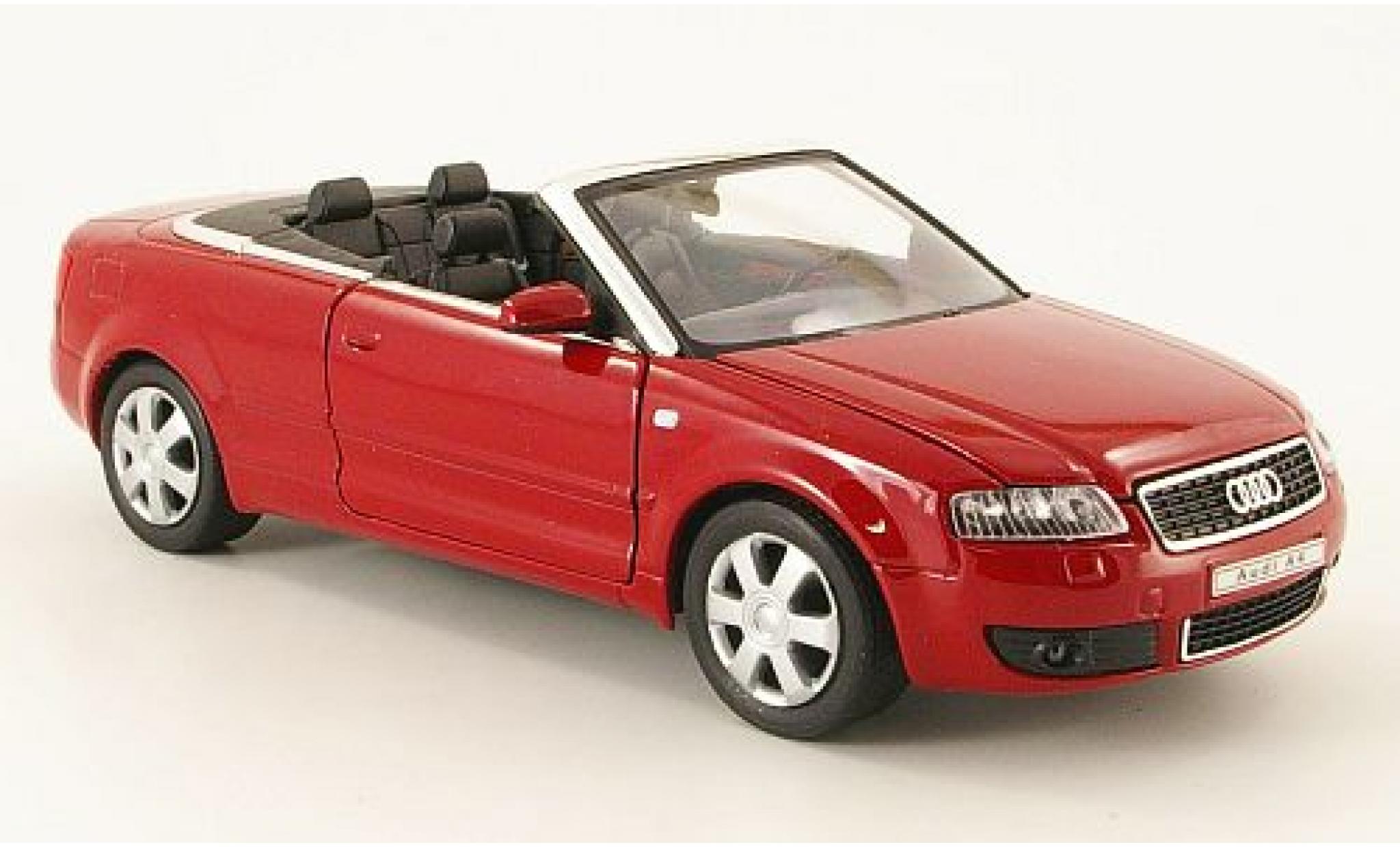 Audi A4 1/24 Welly Cabriolet rood 2003 1:24 modelauto