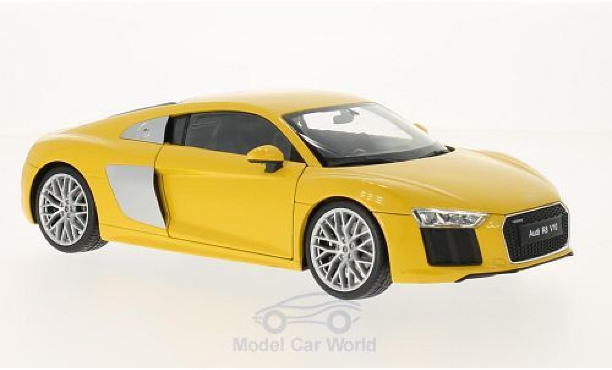 Audi R8 1/18 Welly V10 geel 2016 modelauto