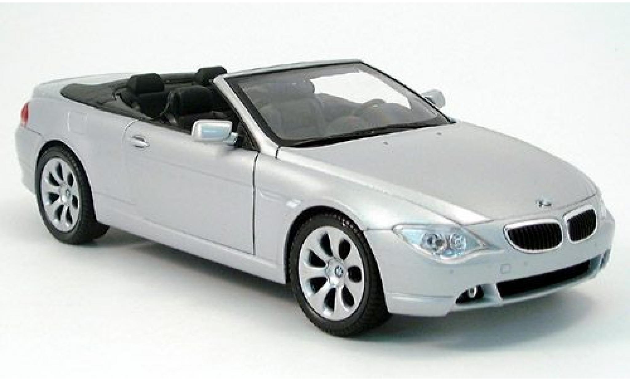 Bmw 645 1/18 Welly CI Cabriolet grijs 2004 1:18 modelauto