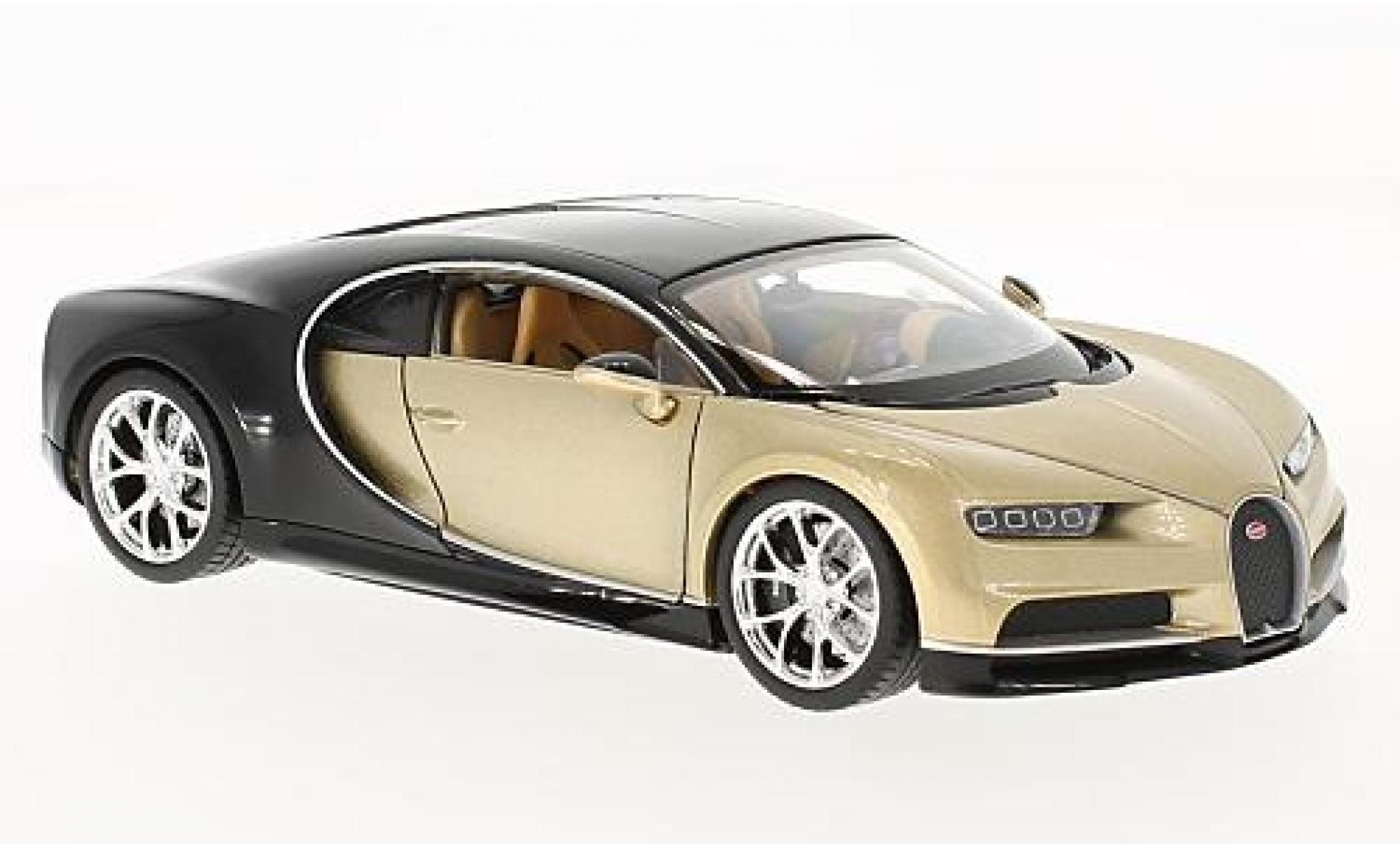 Bugatti Chiron 1/24 Welly beige/zwart 2016 1:24 modelauto