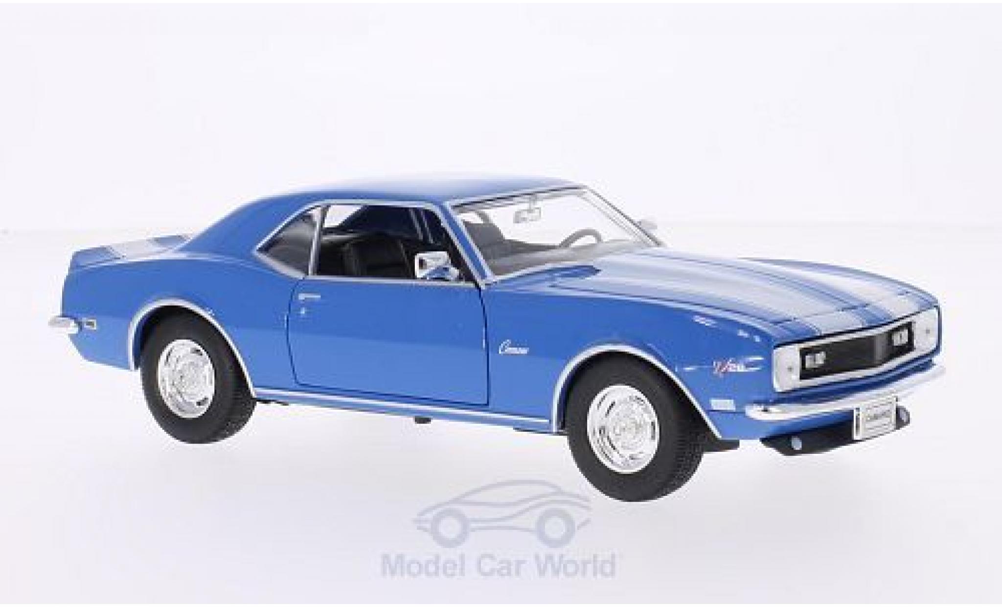 Chevrolet Camaro 1/24 Welly Z28 blauw/wit 1968 ohne Vitrine modelauto