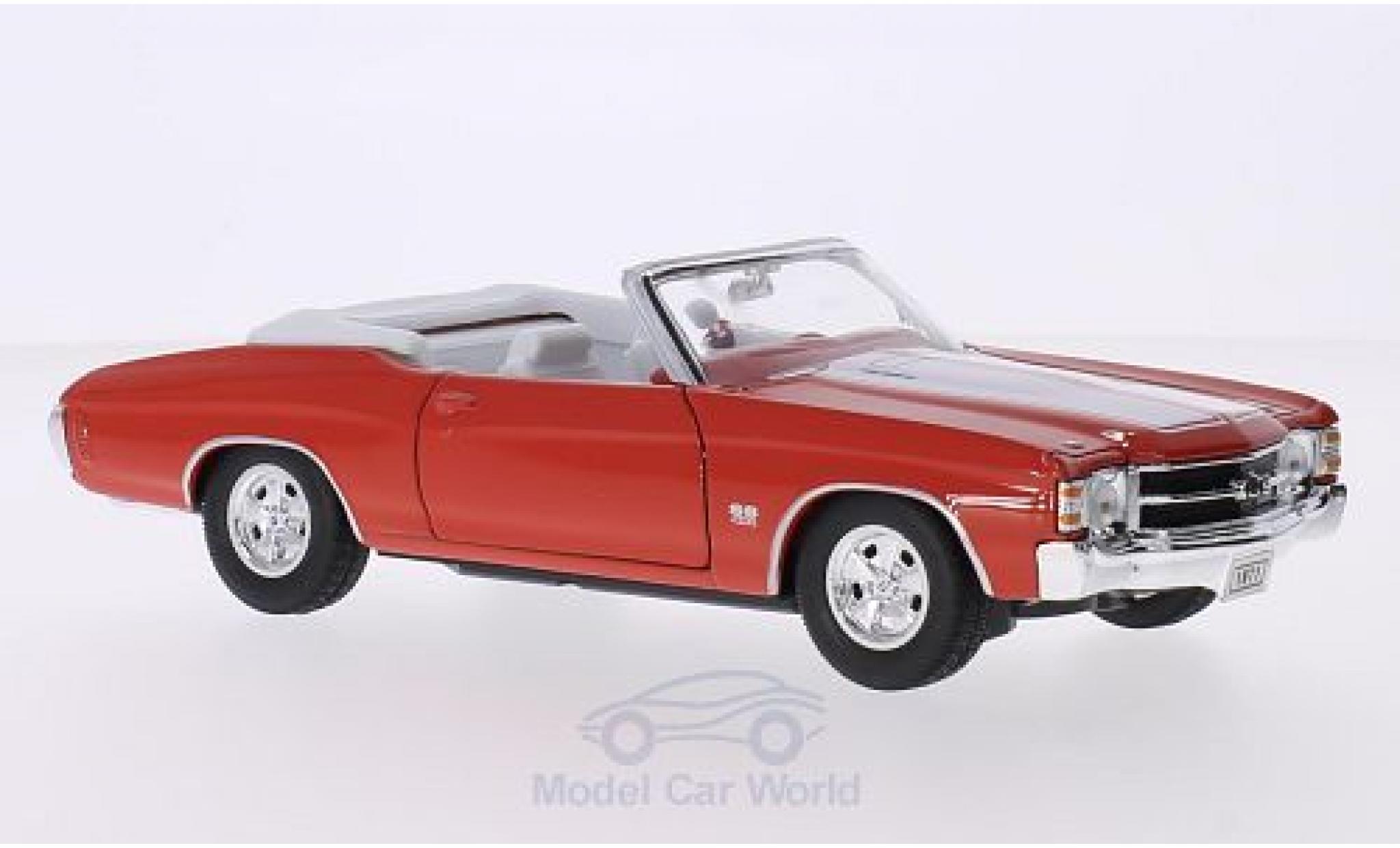 Chevrolet Chevelle 1/24 Welly SS 454 Cabriolet oranje/wit 1971 modelauto