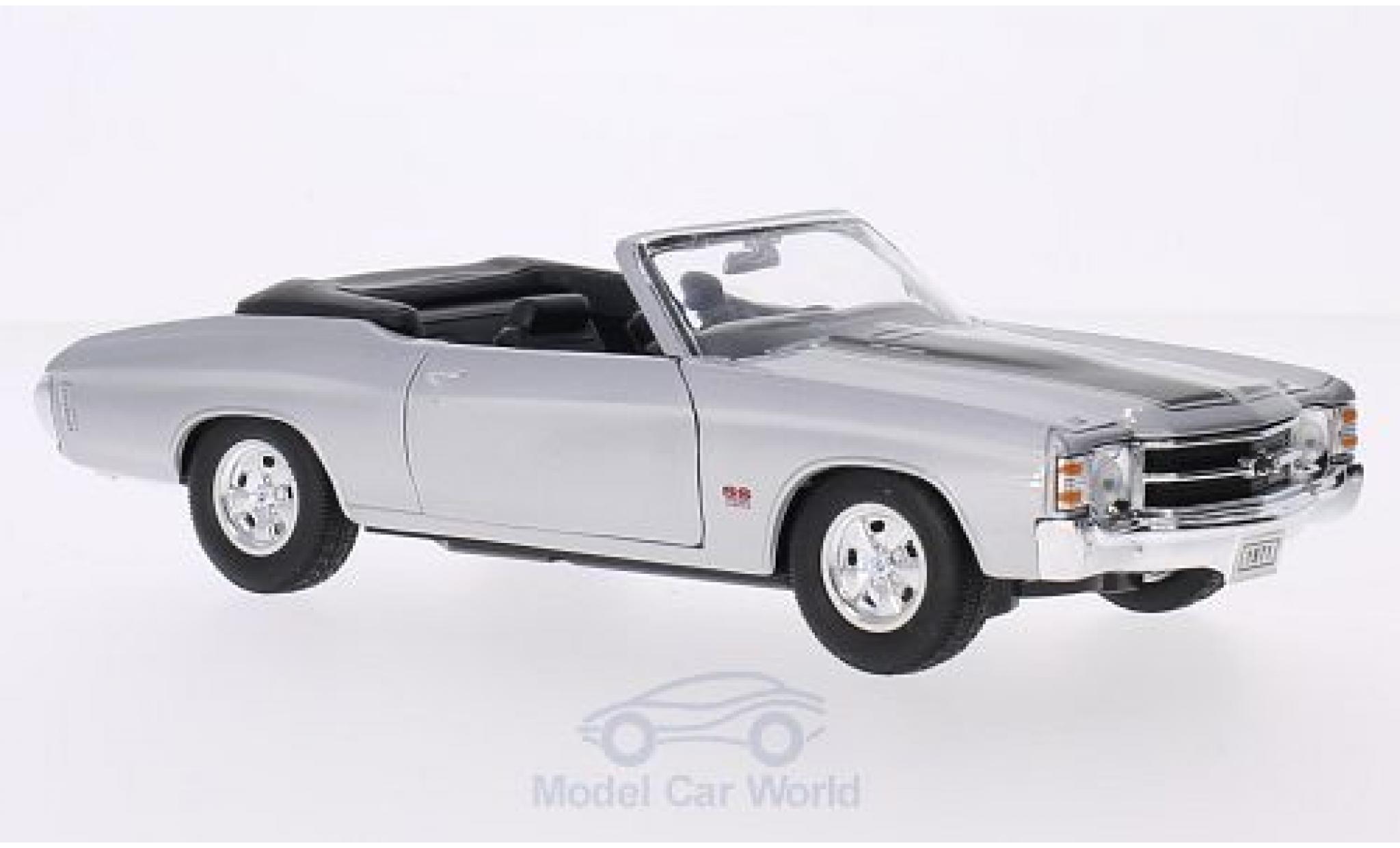 Chevrolet Chevelle 1/24 Welly SS 454 Cabriolet grijs/zwart 1971 modelauto